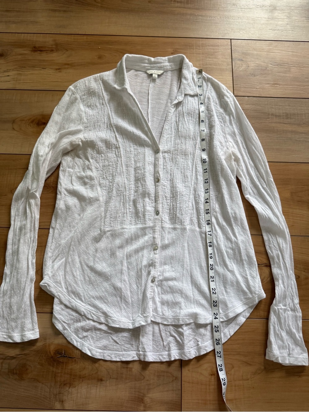 Lucky Brand White Textured Button-Down Shirt